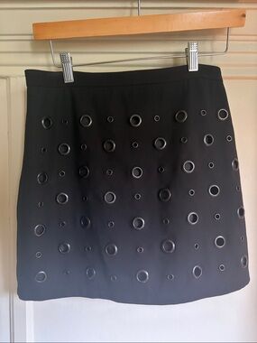 Jealous Tomato Black Eyelet-Embellished Mini Skirt